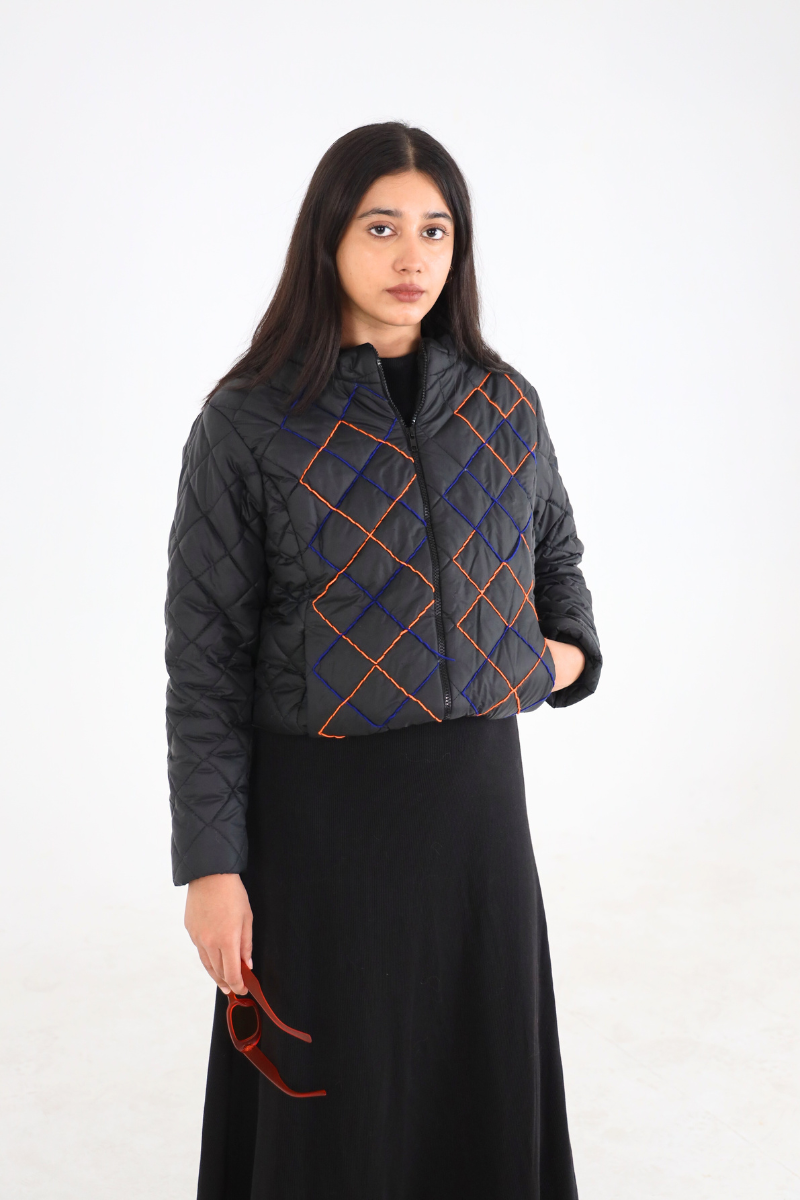 Black Artistry Puffer Jacket