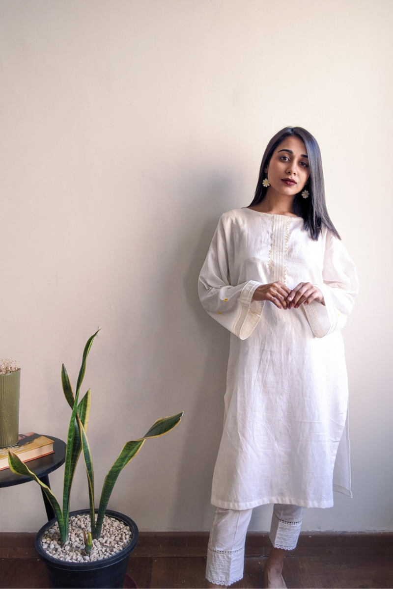 Chic White Minimalist Kurta