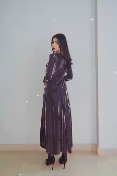 Sleek Spectrum Metallic Dress
