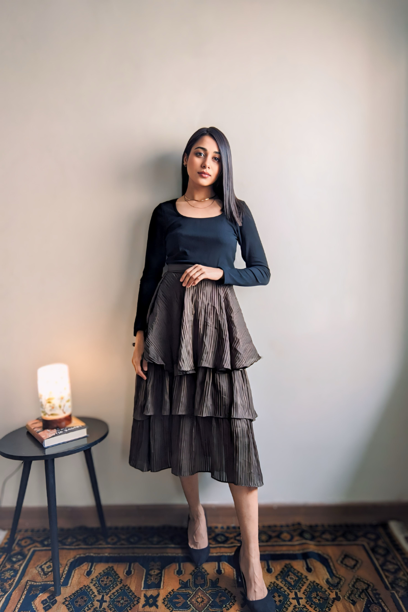 Ruffle Bliss Midi Skirt