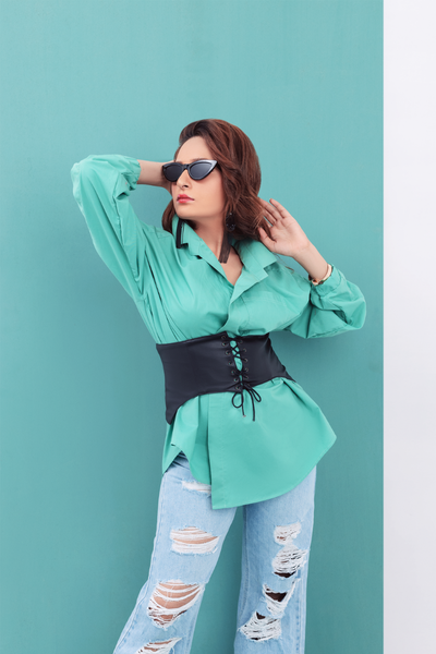 Accented Button-Up Shirt