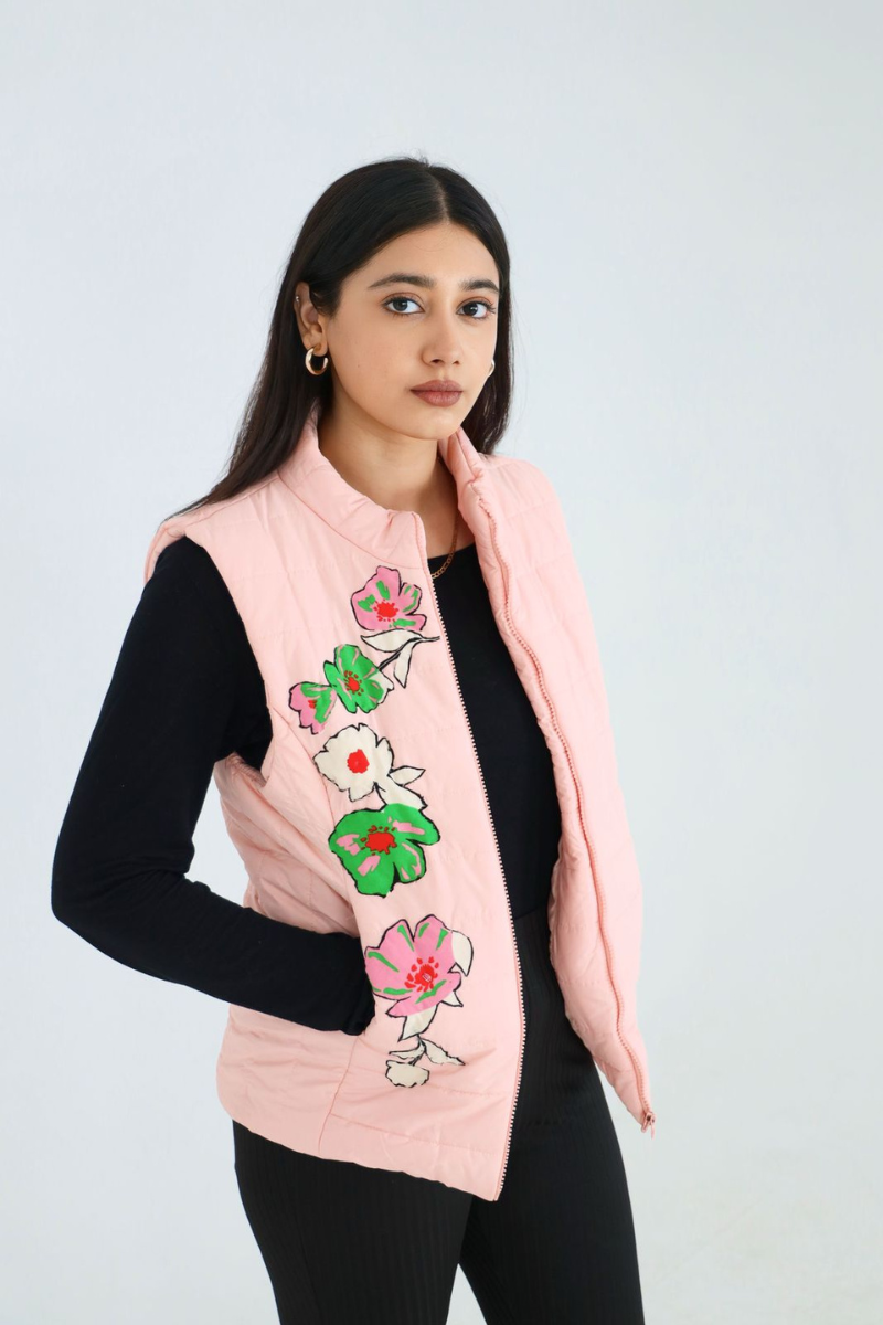 Pink Bloom Haven Puffer Jacket
