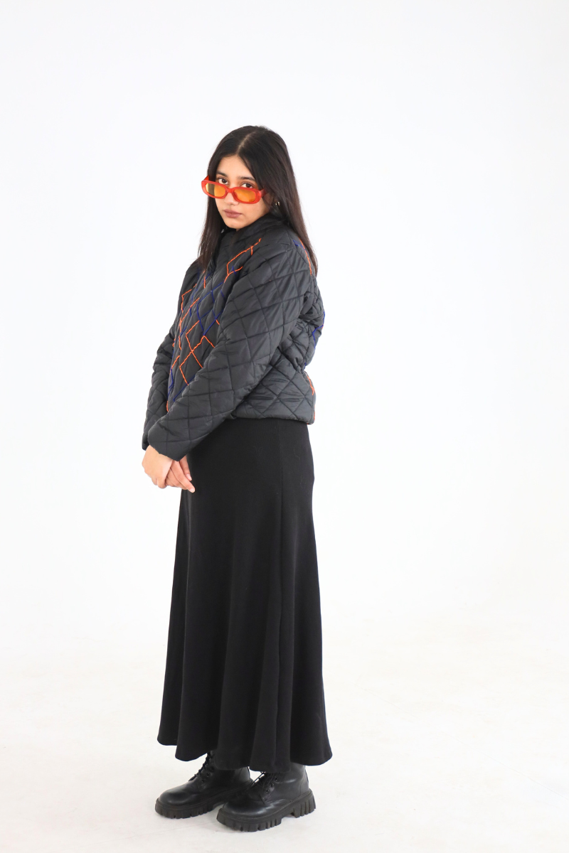 Black Artistry Puffer Jacket