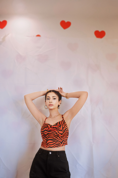 Cowl Neck Zebra Printed Top