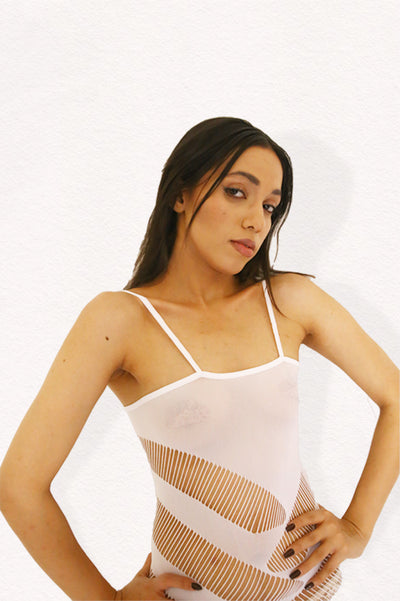 White Fishnet Body Stocking for Women
