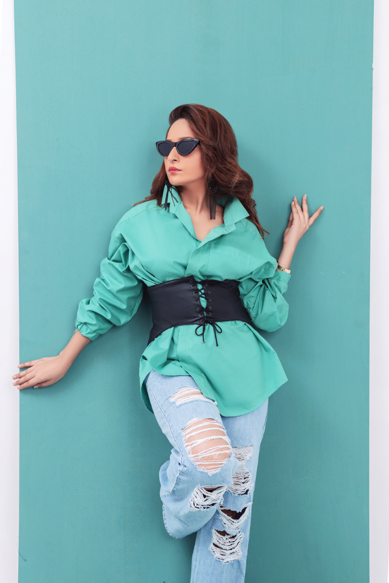 Accented Button-Up Shirt