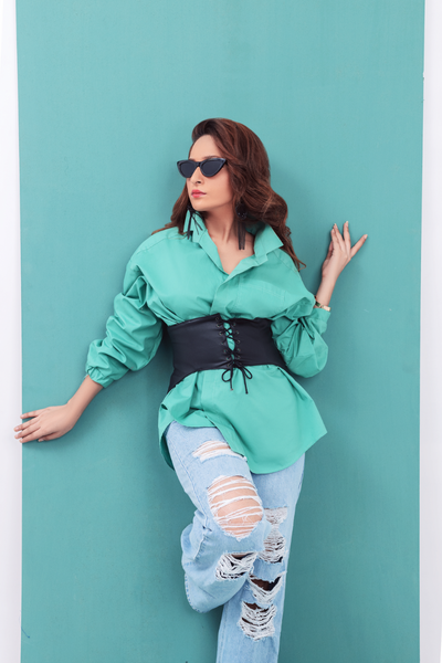 Accented Button-Up Shirt