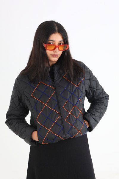 Black Artistry Puffer Jacket
