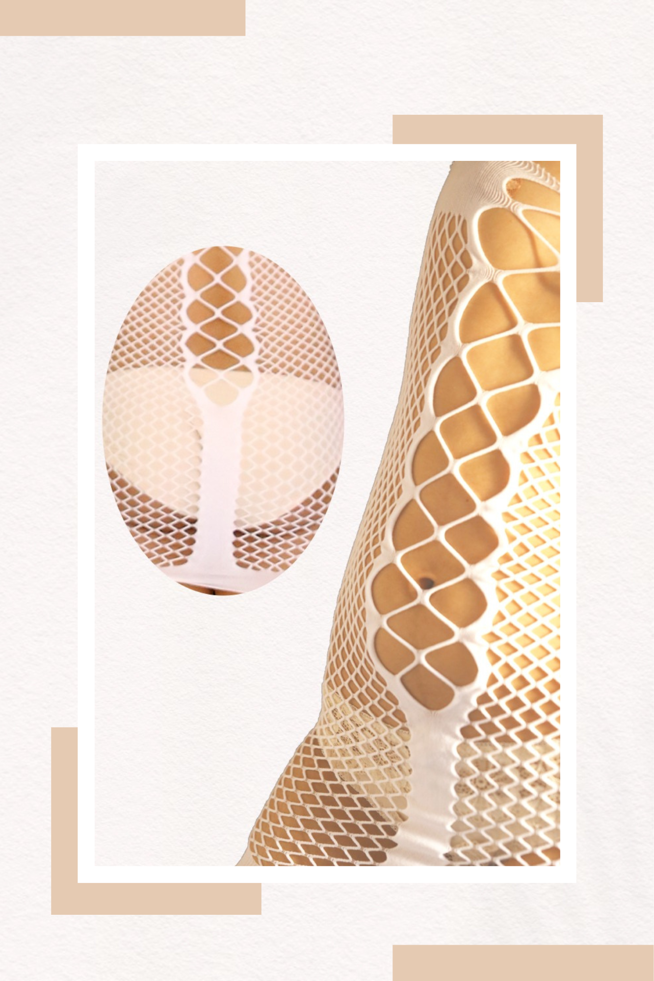 White Cut-Out Body Stocking for Women