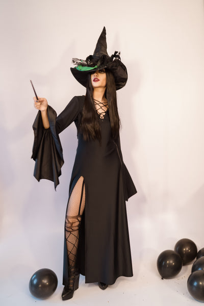 Nocturnal Temptation Gothic Batwing Dress for Halloween Glam