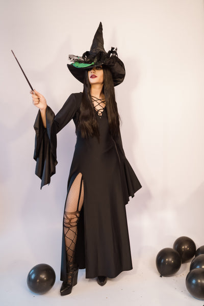 Nocturnal Temptation Gothic Batwing Dress for Halloween Glam