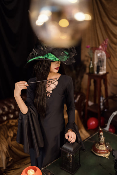 Nocturnal Temptation Gothic Batwing Dress for Halloween Glam