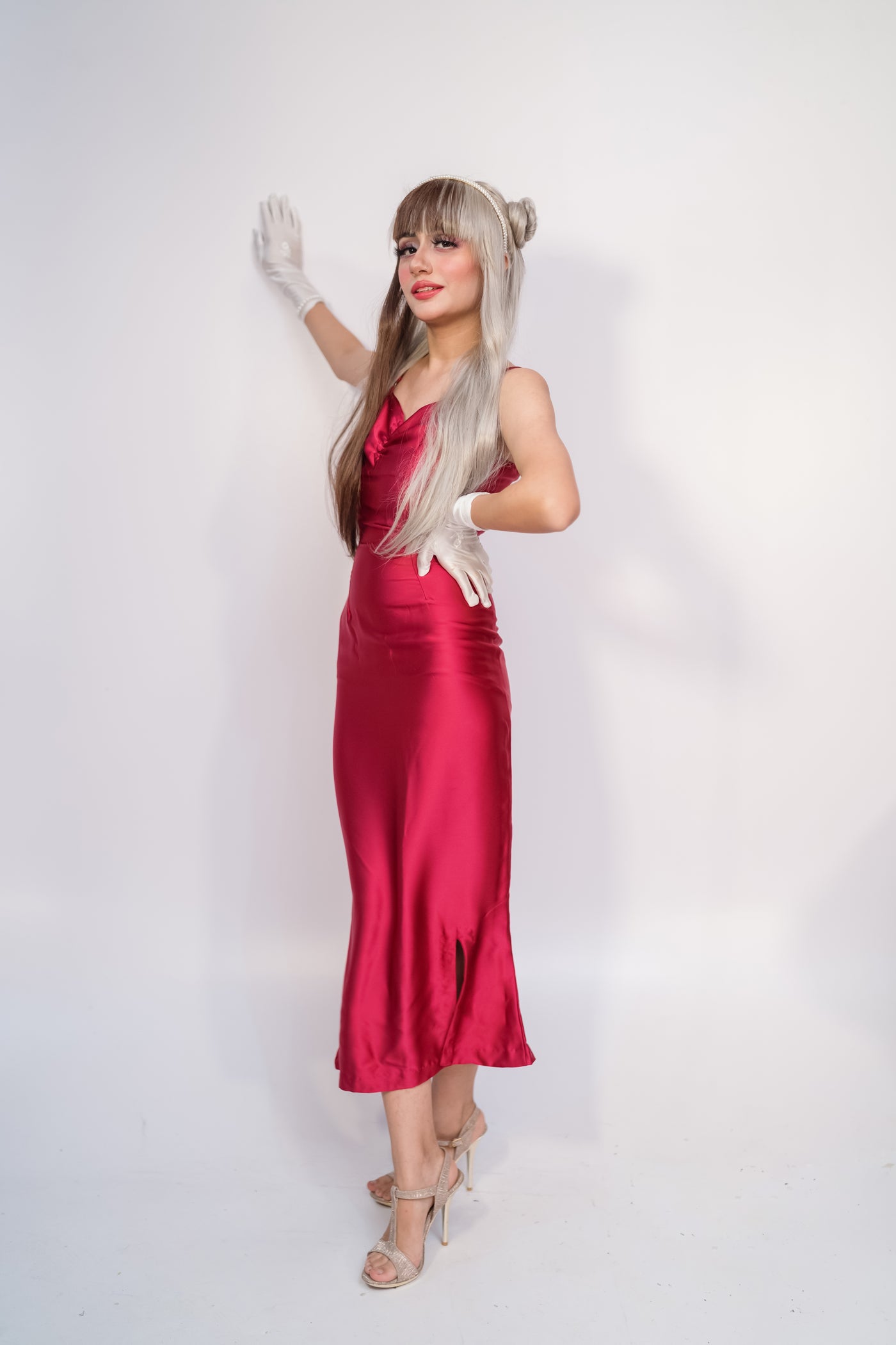 Satin Siren Scarlet Dress