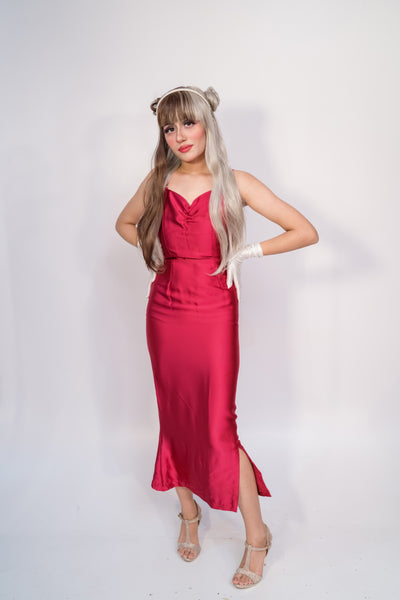 Satin Siren Scarlet Dress