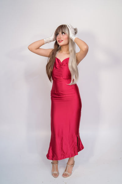 Satin Siren Scarlet Dress